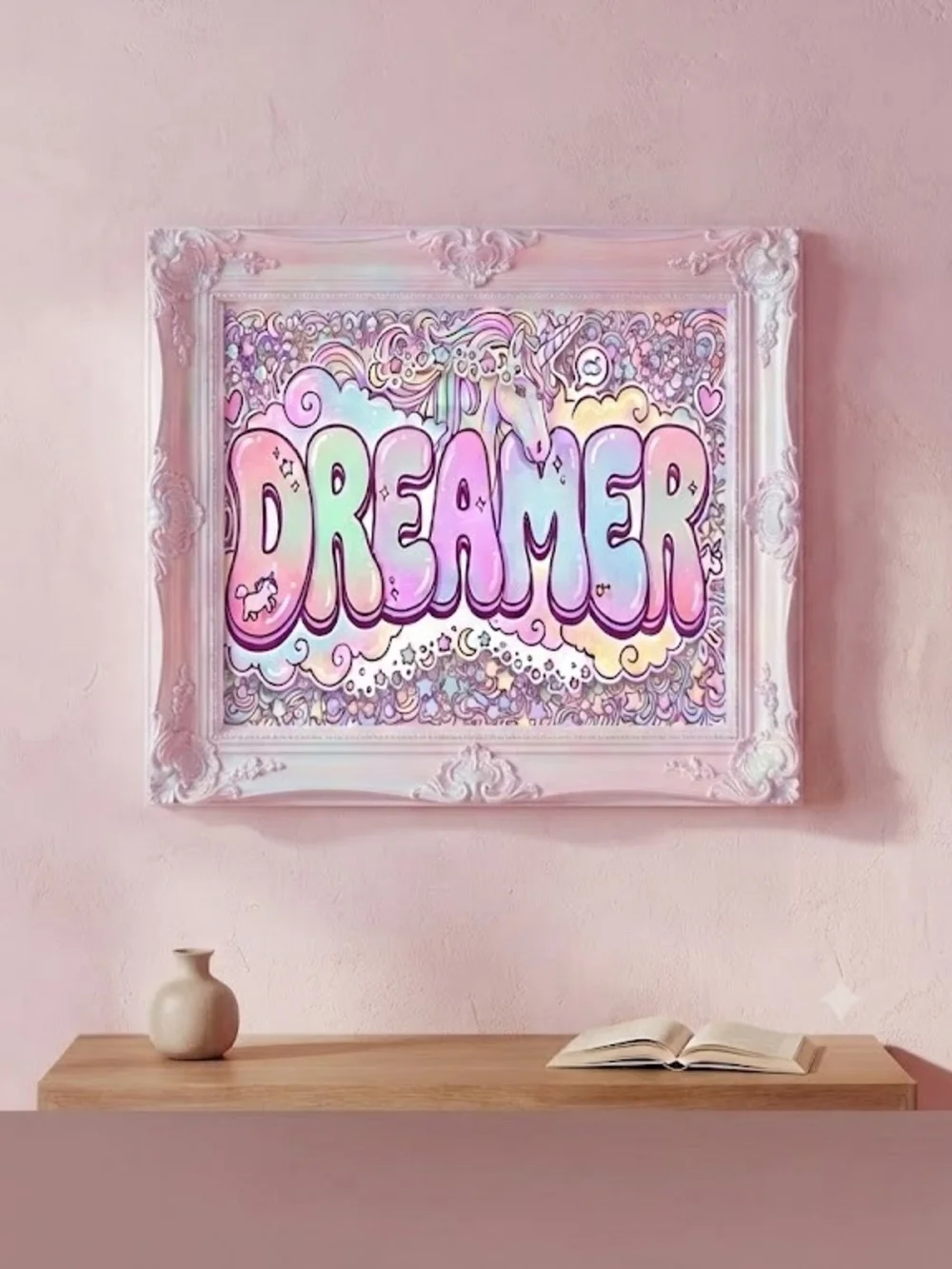 8.5x11 Cardstock Print Dreamer Pastel Wall Art  - Pink/Purple